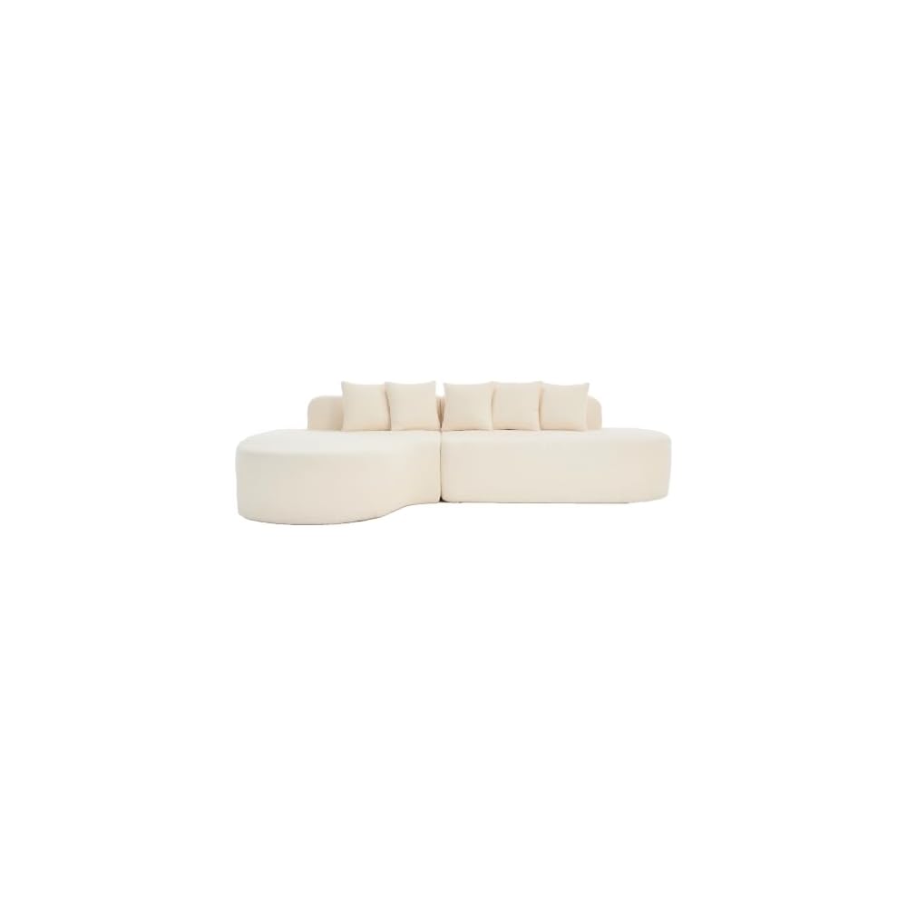 Modular Chenille Sofa with Chaise Lounge,Deep Seat Loveseat for Apartment