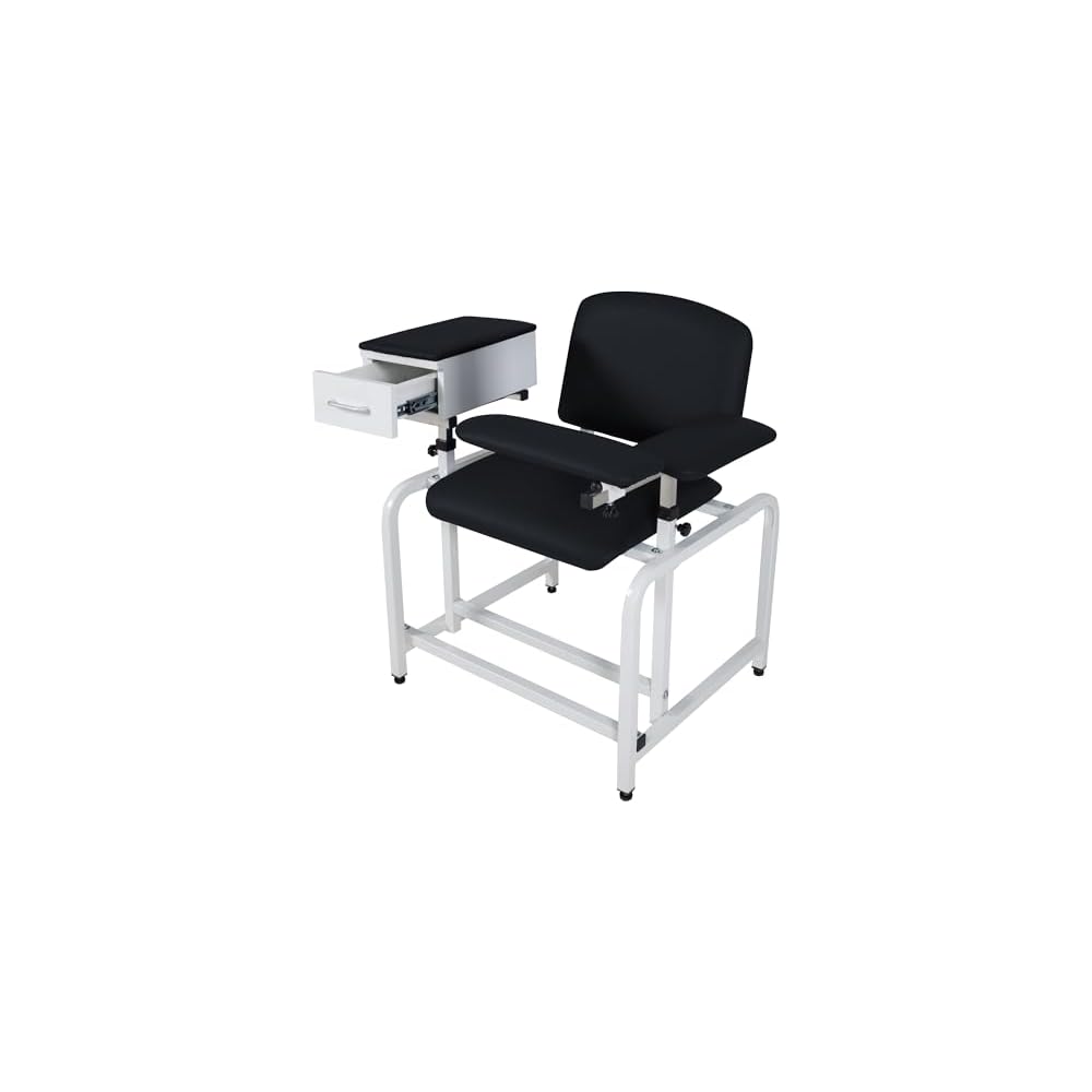 COOLWAVE Extra Thick Padded Bariatric Phlebotomy Chair with Arms Blue