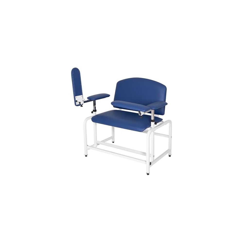 COOLWAVE Extra Thick Padded Bariatric Phlebotomy Chair with Arms Blue