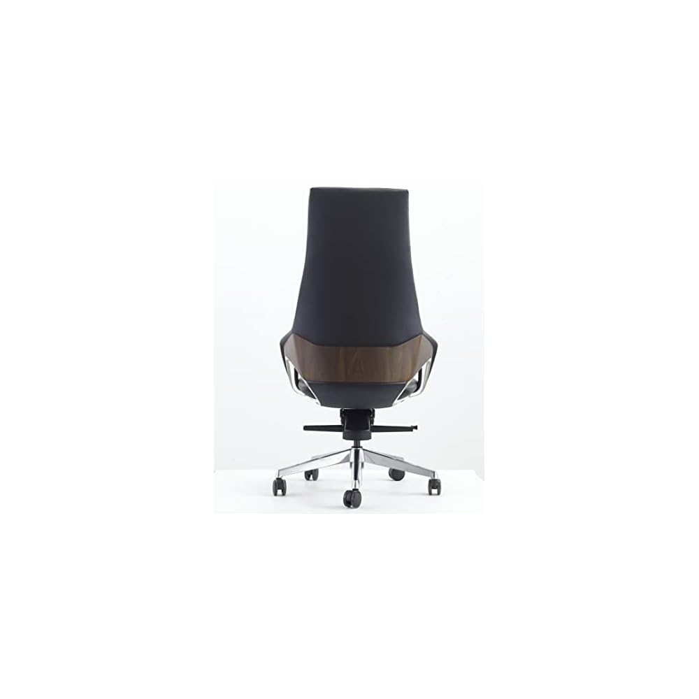 Limari Home Melrost Collection Modern High Back Adjustable Genuine Leather Executive Office Chair, Beige, Silver