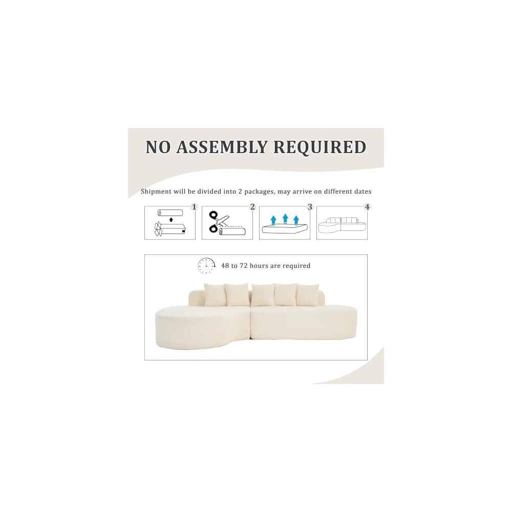 Modular Chenille Sofa with Chaise Lounge,Deep Seat Loveseat for Apartment