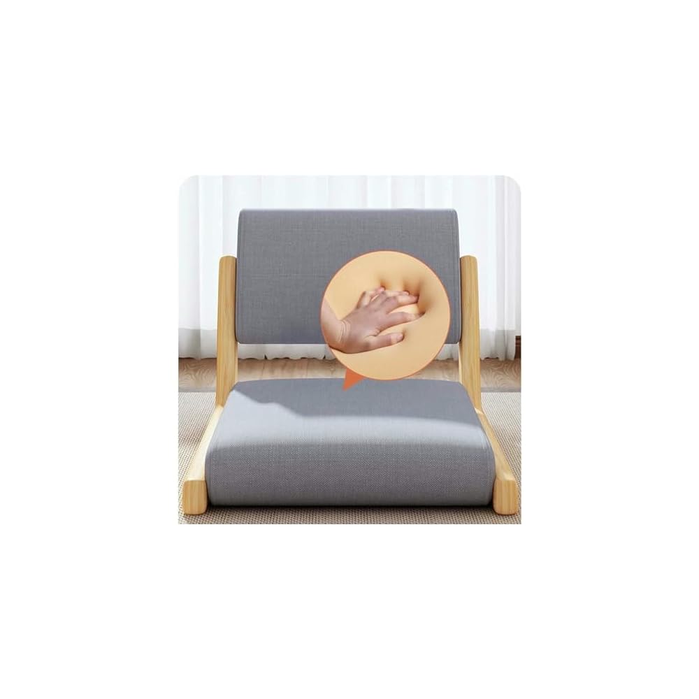 Portable Japanese Style Floor Chair, Legless Tatami Chair with Backrest, Lightweight Meditation Seating for Living Room, Bedroom, Balcony