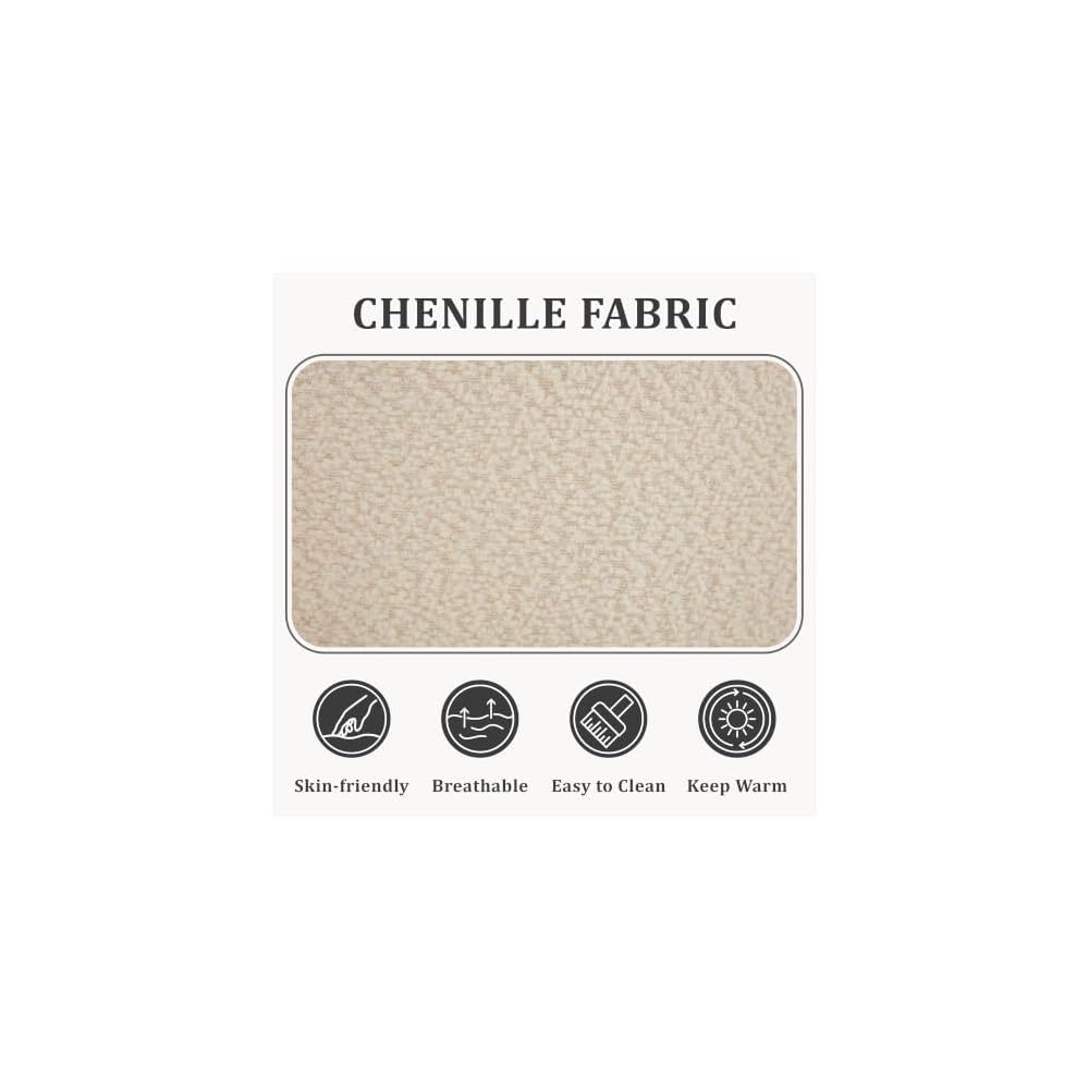 Modular Chenille Sofa with Chaise Lounge,Deep Seat Loveseat for Apartment