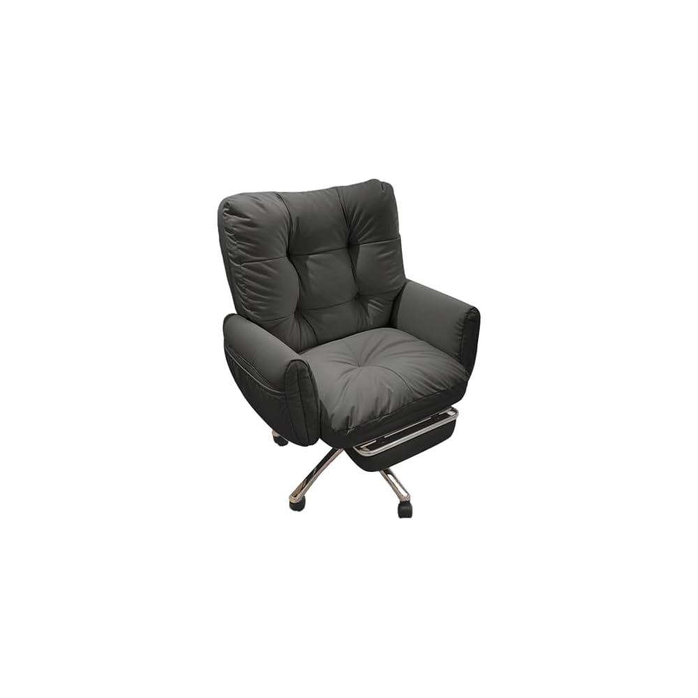 Ergonomic Desk Chair Swivel PC Chair Vanity Chair with Rocking Function with Armrest Tilt Function,Comfort Wide Seat,with Footrest,with Wheels,for Home(Light gray1)