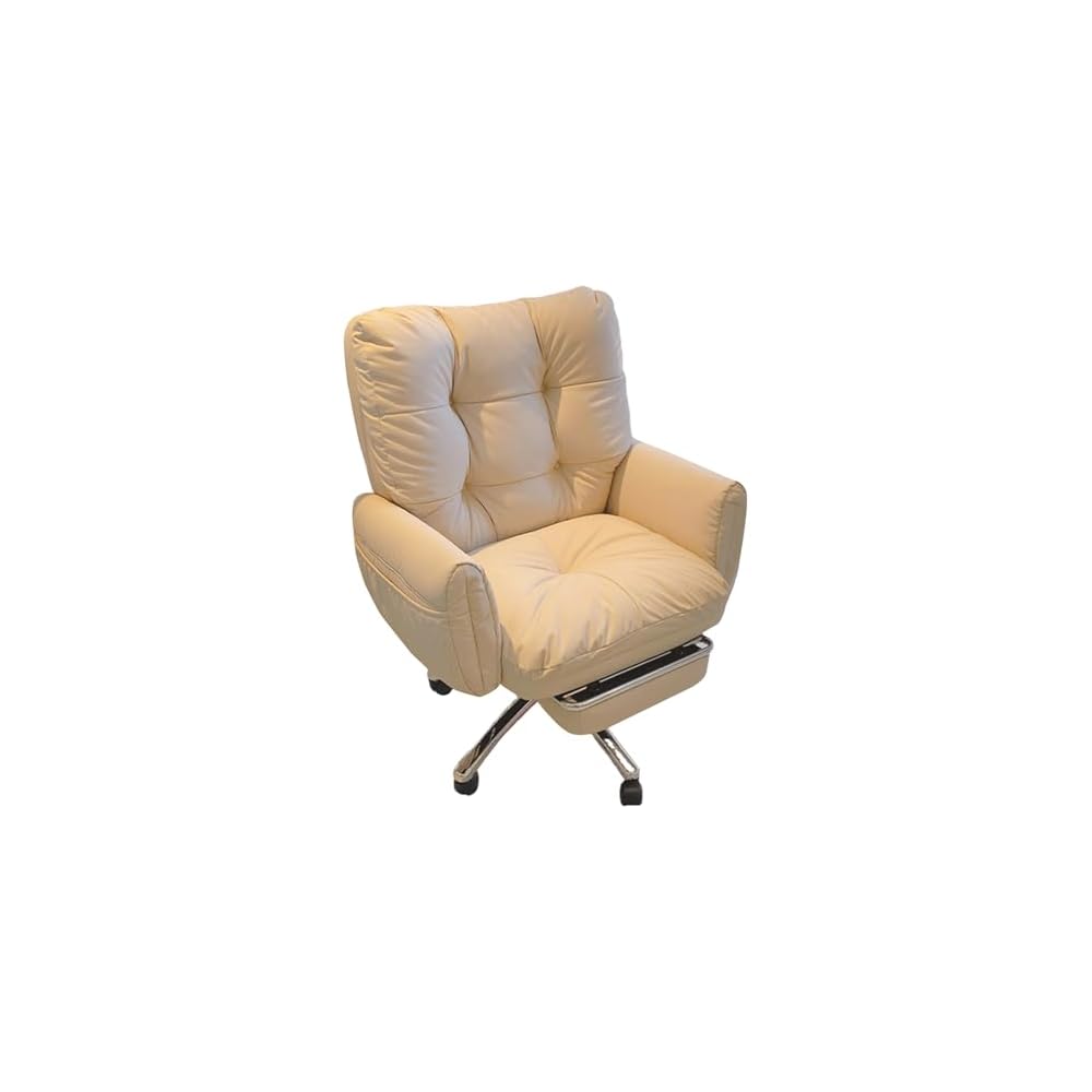 Ergonomic Desk Chair Swivel PC Chair Vanity Chair with Rocking Function with Armrest Tilt Function,Comfort Wide Seat,with Footrest,with Wheels,for Home(Light gray1)