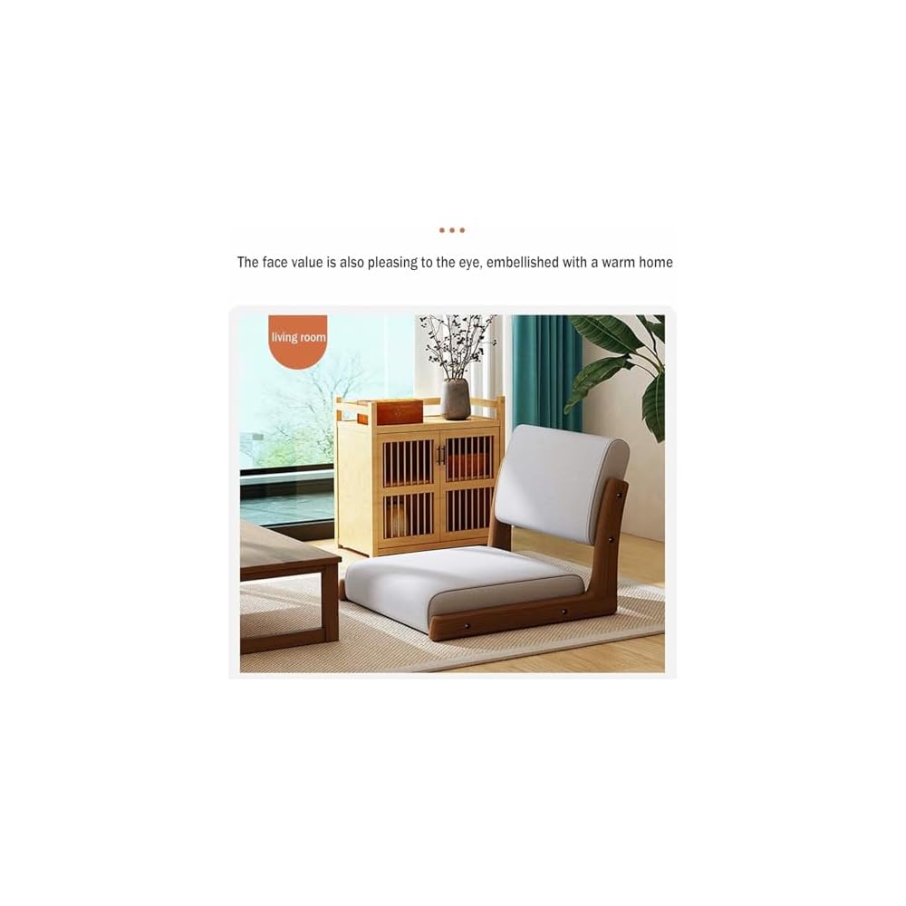 Portable Japanese Style Floor Chair, Legless Tatami Chair with Backrest, Lightweight Meditation Seating for Living Room, Bedroom, Balcony
