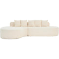 Modular Chenille Sofa with Chaise Lounge,Deep Seat Loveseat for Apartment