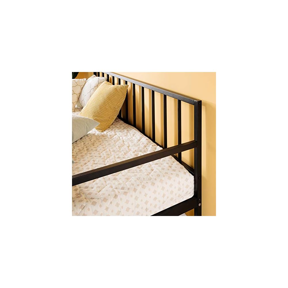 Zinus Eden Metal Daybed with Trundle, Mattress Foundation with Steel Slat Support, Easy Assembly, Twin