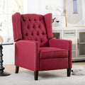 GDFStudio Upholstered Manual Wingback Recliner Chair, Mid Century Modern Comfortable Chair Couches with Button Tufted Back & Footrest, Lounge Armchair Accent Easy Couches for Living Room, Wine Red